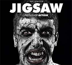 极品PS动作－人体干裂(含图文教程)：Jigsaw Halloween Action